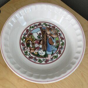 VTG 89' Watkins County Kids Pie Plate Collectors Spring Brunch Ham & Cheese Pie